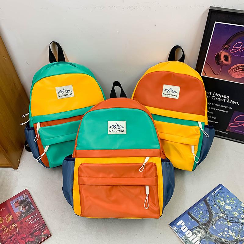 Blocking Color Fashion Design Children Backpacks For Daily Outdoor Activities