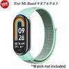 Нейлоновый ремешок-петля для Xiaomi Mi Band 9 8 7 6 5 4 3 Дышащий браслет Smartwatch Браслет спортивный pulsera ремешок для часов Miband 9 NFC