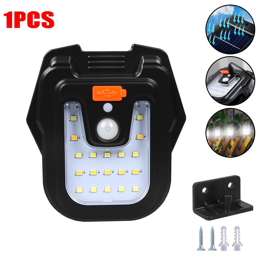 High Bright Solar Wall Light with Motion Sensing Outdoor LED Type-C Rechargeable Waterproof Lantern for Garden Balcony Staircase