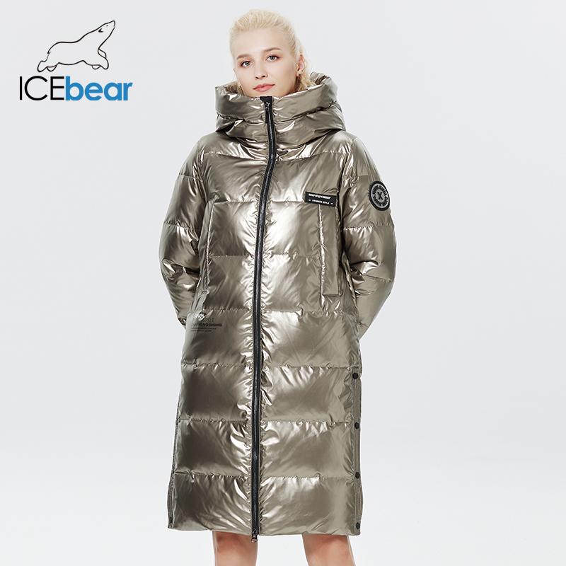 ICEbear 2023 зимняя новая удлиненная куртка-пуховик, модное теплое женское пальто, повседневное тонкое длинное брендовое женское парка GWY22527I