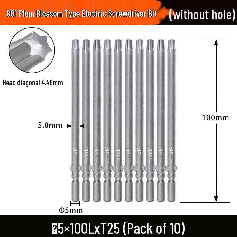 Электрическая отвертка Nigao S2, бит Torx 801, цельный, звездообразный, с круглым хвостовиком 5 мм.