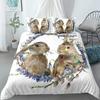 Cartoon Cute Dog/Rabbit Bedding Set Nordic King Single Twin 90/135/150 Bed Cover 240×220 Duvet Cover For Girl Boy Kid Teens Gift