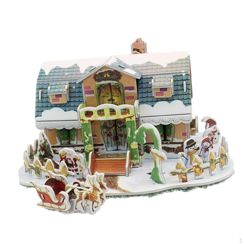 DIY Decoration, Christmas Crafts, Indoor And Outdoor 3D Puzzle for Kids, Craft House
