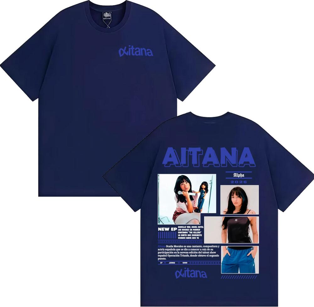 Aitana Cuarto Azul World Tour 2026 Graphic Tshirts Men Women Clothing Fashion Aesthetic Tshirt High Quality Oversized T Shirts