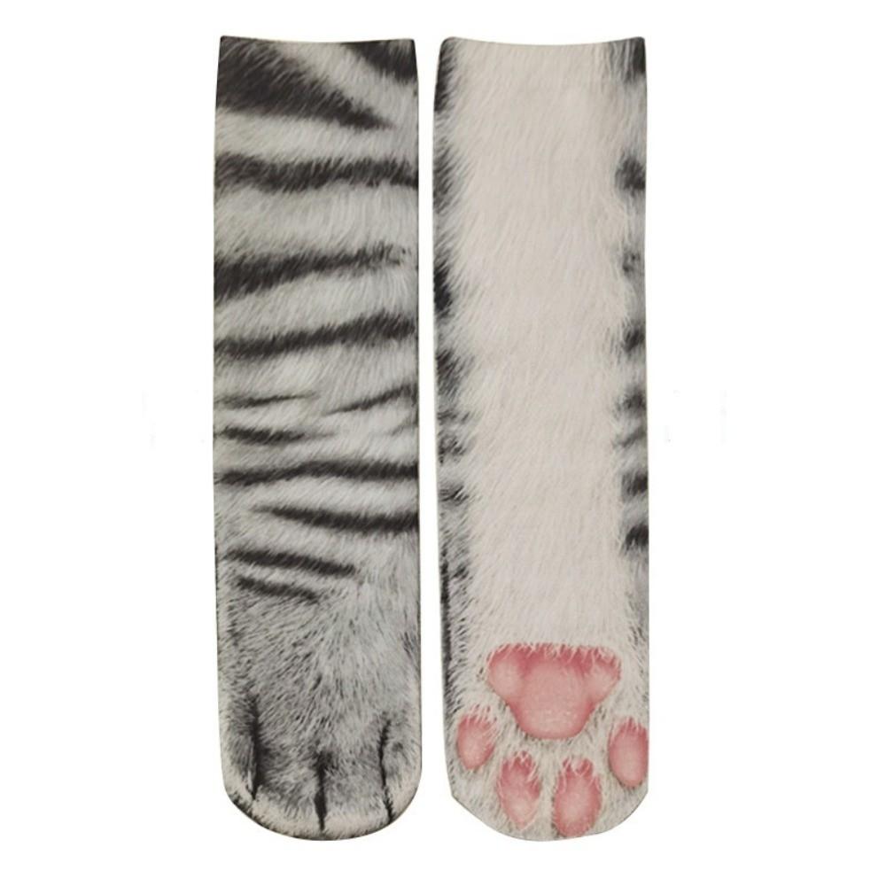 Thicken 3D Print Animal Paw Socks Breathable Novelty Stocking Creative Thermal Calf Socks  Adult