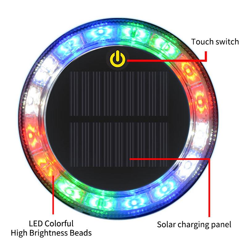 Светодиодный Солнечный Стробоскоп Предупреждающий Фонарь RGB Цветной Ночной Сигнальный Фонарь Задний для Автомобилей Грузовиков Мотоциклов Предупреждение Безопасности
