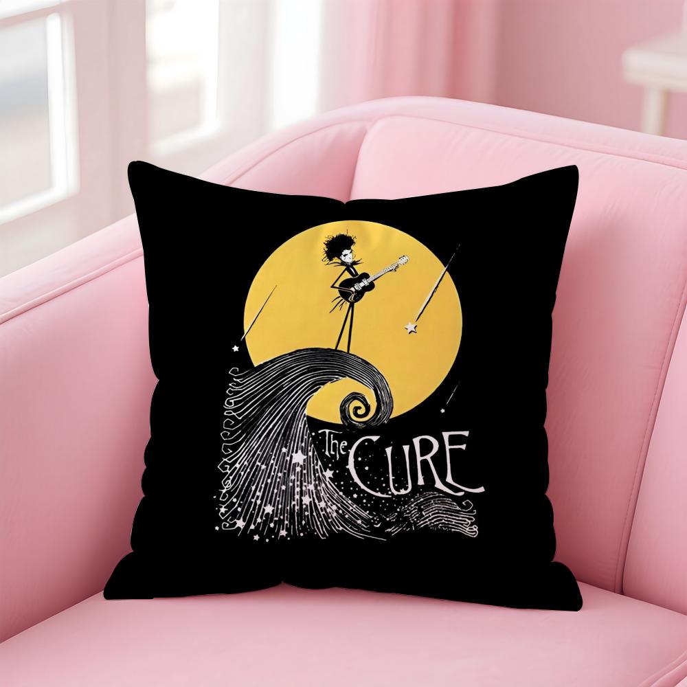 British Postpunk Rock Band TThe Cure Cushion Cover Pillow Case Soft Skin Friendly Fabric  Concealed Zipper