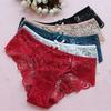Women Panties Low Waist Hollow Out Lace Good Breathability Solid Color Briefs Slim