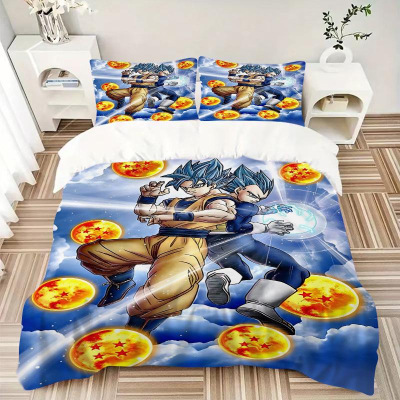 3pcs Dragon Ball Z Bedding Set: Perfect for Bedroom or Guest Room. Soft and Comfortable with No Core Included yy251009225