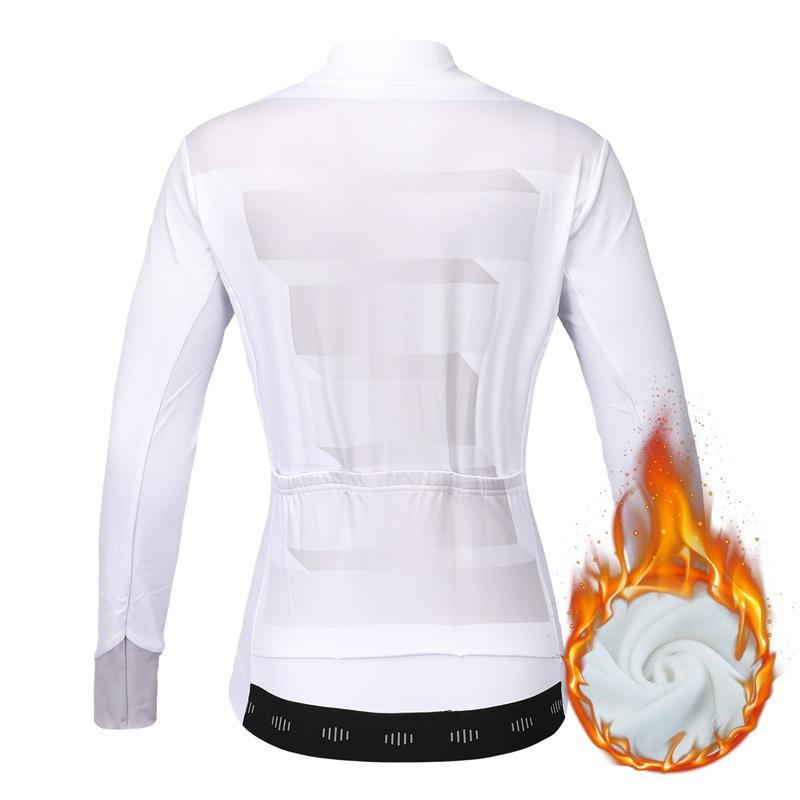 Зимний флисовый велосипедный трикотаж, женская одежда для велоспорта, сохраняющий тепло с длинным рукавом, велосипедный топ