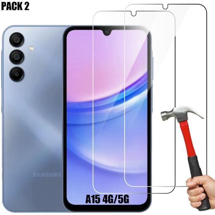 Lot-2 Verre Trempé pour Samsung Galaxy A15 4G-5G, Protection écran 9H Transparent Ultra Slim