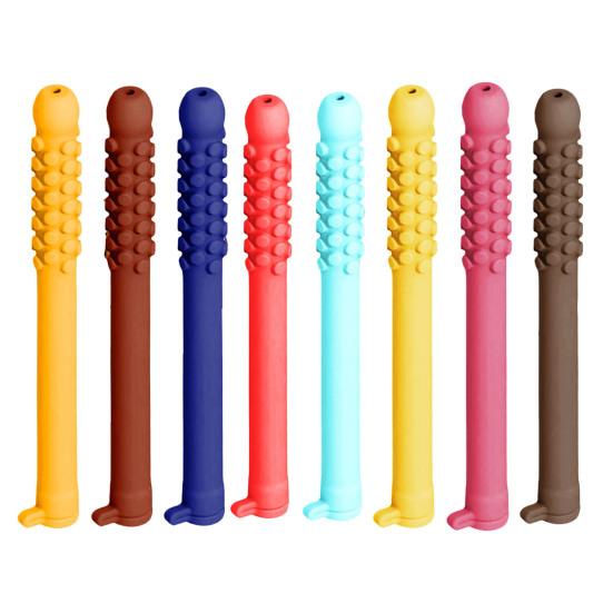 1/2Pcs Chewable Essential Oil Breath Stick Stress Anxiety Relief Fruit Flavors Concentration Improving Reusable Kids Adults Silicone Chew Stick