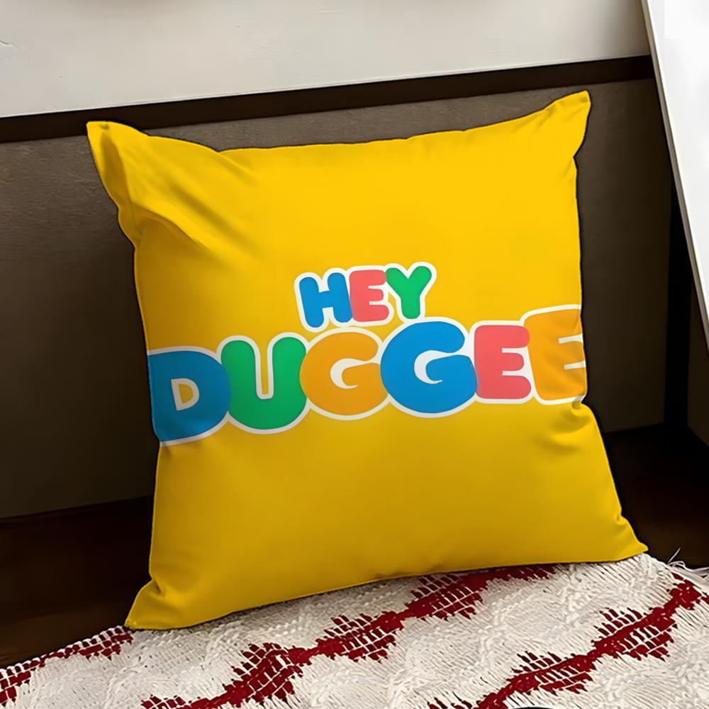 HHey Duggee cartoon Cushion Cover Reversible Soft Durable Pillow Cover Home Car MultiScene Use for Daily Comfort