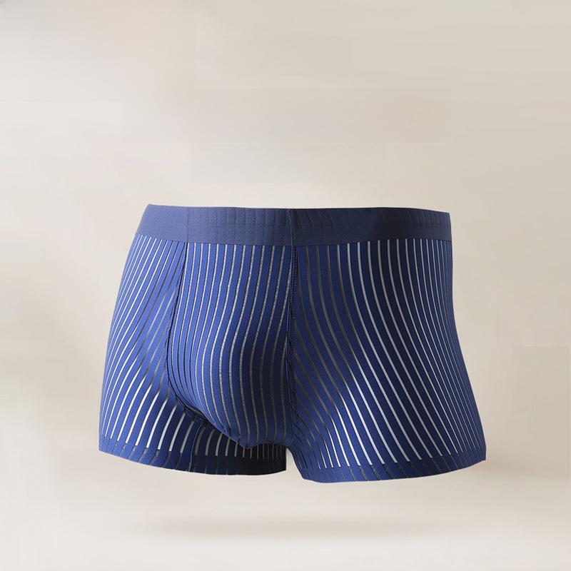 Aoyuan мужские дышащие полосатые боксерские шорты из ледяного шелка