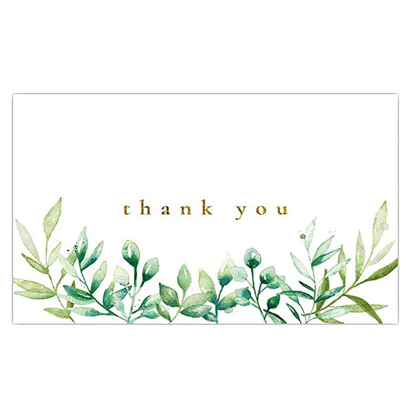 Black Thank You Greeting Cards, 50 Sheets/Pack