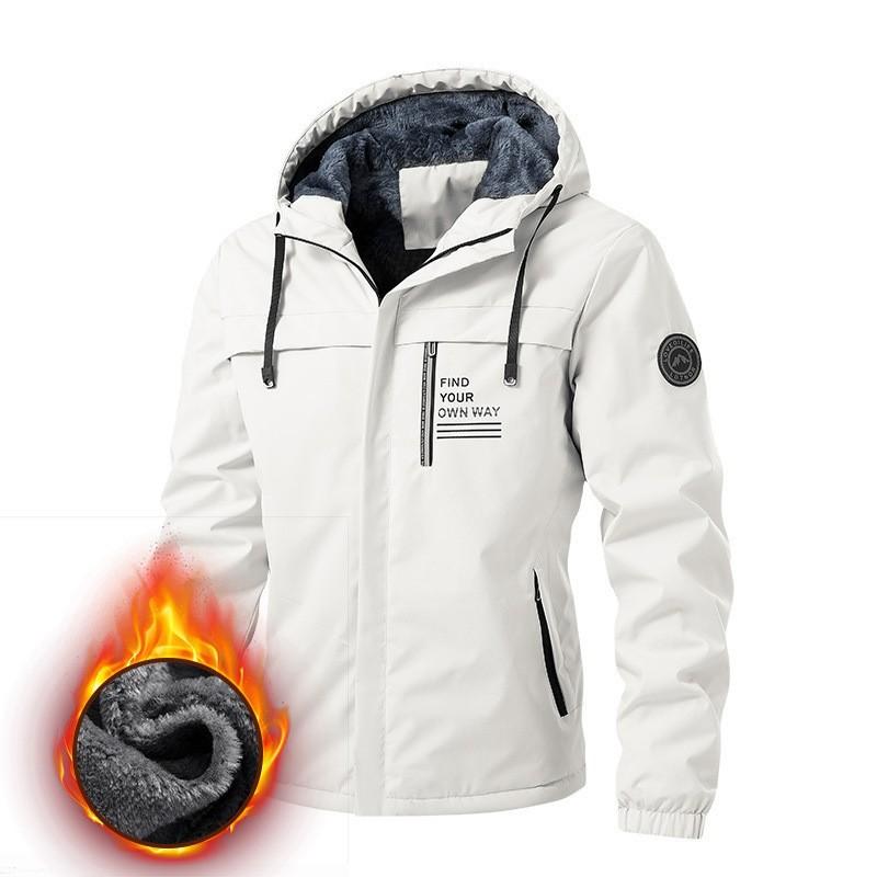 Waterproof Jacket Men's Winter Jacket Men's Casual Outdoor Plus Velvet Jacket