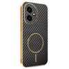 For Honor 400 5G (Global) Phone Case Carbon Fiber Textured Electroplated TPU Back Cover