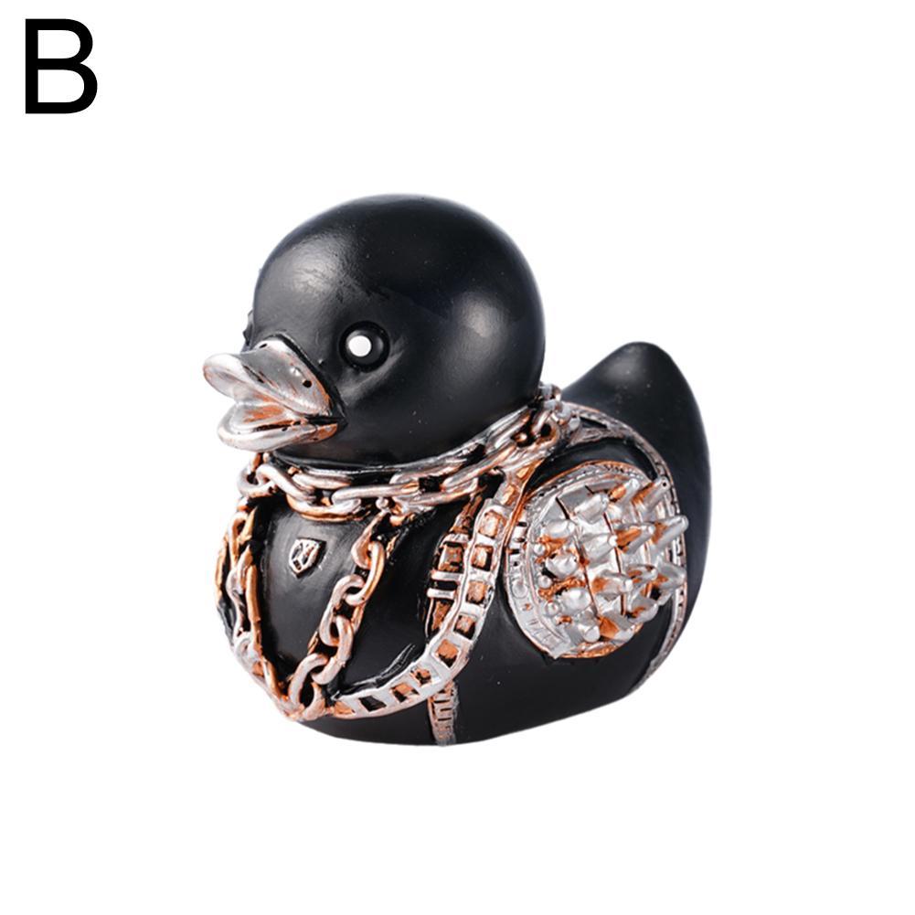 Gothic Satan Duck Statue Goth Punk Duck Sculpture Rock Duck Figurine Decor Collectible Figurines Satanic Duck Tabletop Ornaments