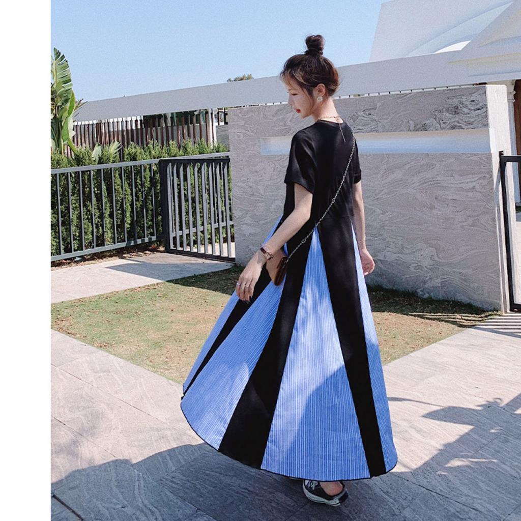 Dimanaf 2023 Plus Size T-Shirt Dress Summer Women Cotton Dress Loose Beach Casual Female O-Neck Solid Design Elegant Midi Dress