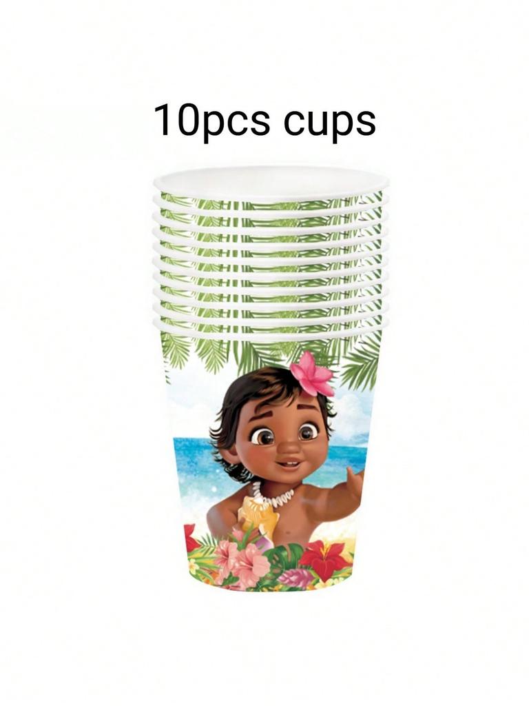 62pcs/set Moana Baby Theme Happy Birthday Events Party Table Cover Baby Shower Decorations Kids Girls Favors Plastic Tablecloth