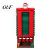 Holiday Countdown Decoration 24 Days Christmas Fireplace Advent Calendar, Calendar Ornament with Santa Claus Figures, Mechanical Scrolling for
