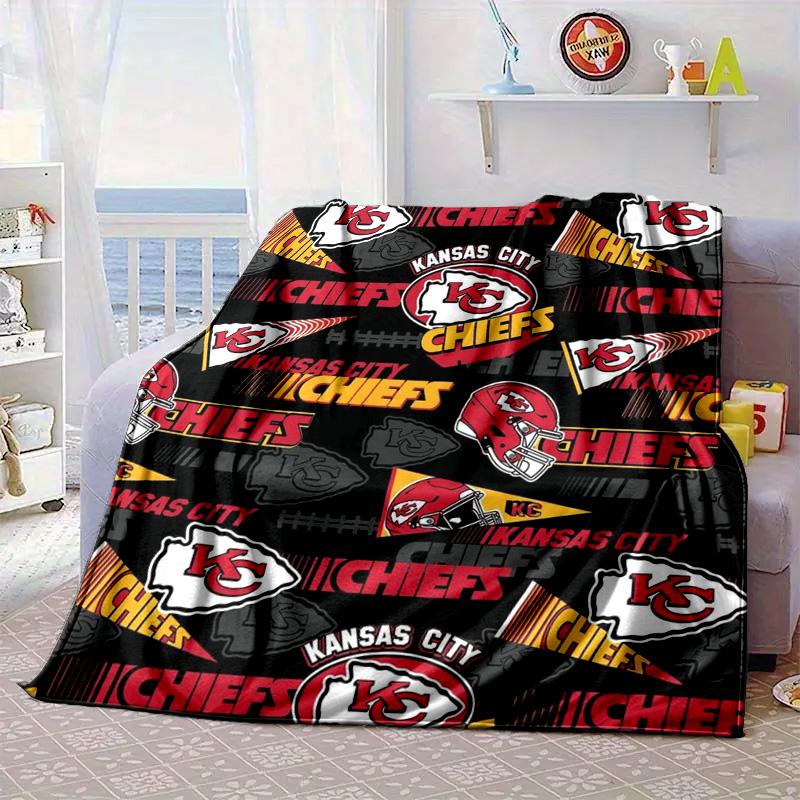 Kansas City Chiefs Pattern Portable Blanket/Soft Blanket Bedding Blanket Suitable for Travel Camping Living Rooms Offices Sofas Fan Gifts