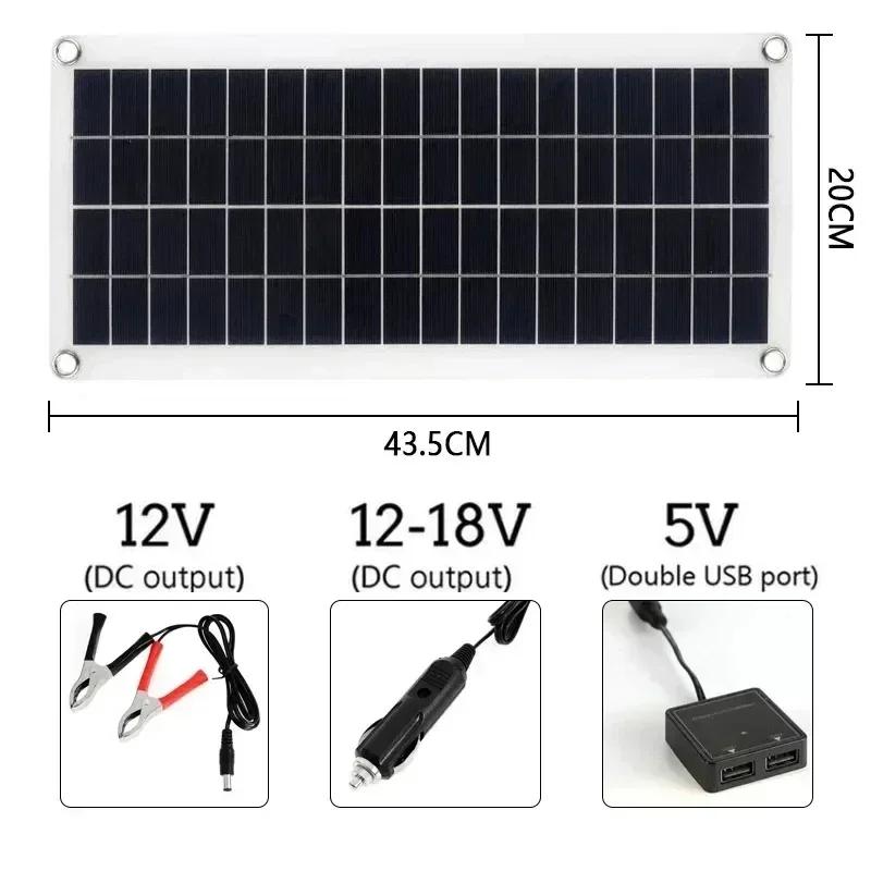 Оснащен 40 Вт уличной USB 5 В гибкой солнечной панелью + контроллер 60 А, набор подходит для кемпинга в автодоме, пеших походов, зарядного устройства, источника питания