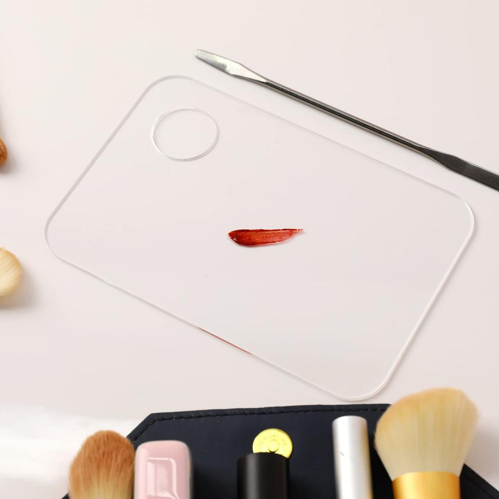 Профессиональная акриловая палитра для макияжа - лоток для смешивания тональной основы с отверстиями для пальцев, различные формы для косметической растушевки и нейл-арта