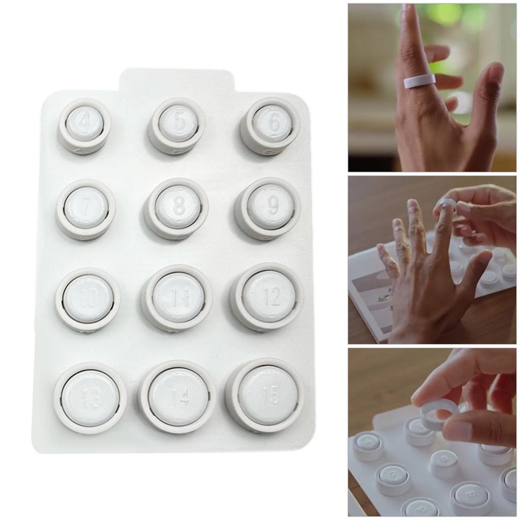 Professional Ring Sizing Tool Kit With 12 Adjustable Plastic Gauges For Accurate Finger Measurement