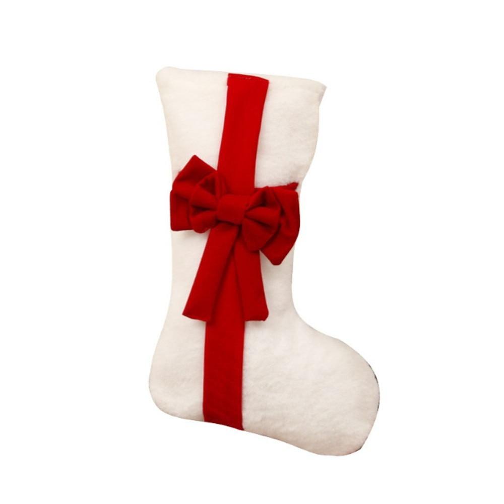 Christmas Pendant Decor With Bow Christmas Stocking Lagre Size Cartoon Christmas Present Bag 3D Xmas Tree Hanging Socks Festive