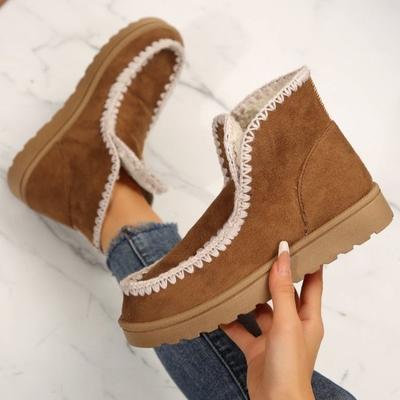 Новые плоские зимние ботинки, женские хлопковые ботинки с толстым голенищем большого размера