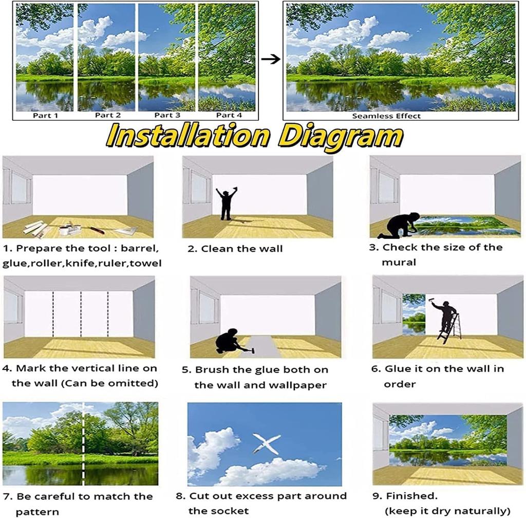 Обои с природными пейзажами, лес, водопад, фреска, гостиная, диван, телевизор, спальня, исследование, фон, декор, настенная бумага