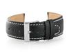 Pasek Skórzany Do Zegarka W26 - Premium - Czarny/Białe - 22Mm