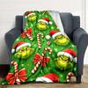 Grinch Christmas Candy Theme Blanket Soft Throw Blanket For Home Bedroom Bed Sofa Travel Office Solid Christmas Blanket