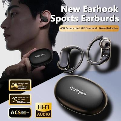 Lenovo Беспроводные наушники XT55 Bluetooth 5.4, длительное время работы от аккумулятора, Hi-Fi стерео наушники, с шумоподавлением, спортивная гарнитура