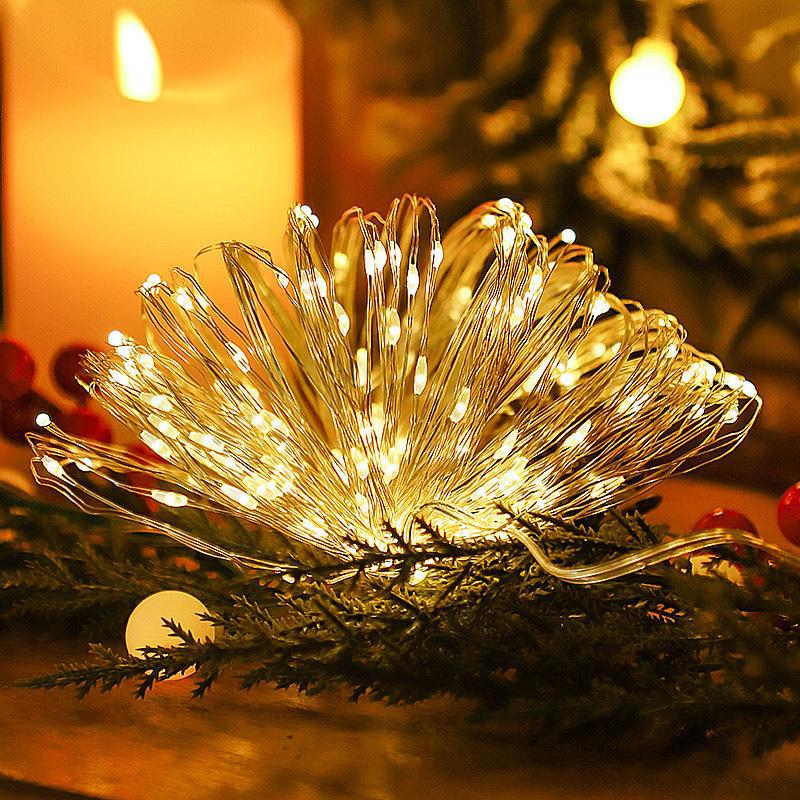 Светодиодный солнечный медный провод Happy Birthday Декоративный уличный дворовый светильник с 8 функциями