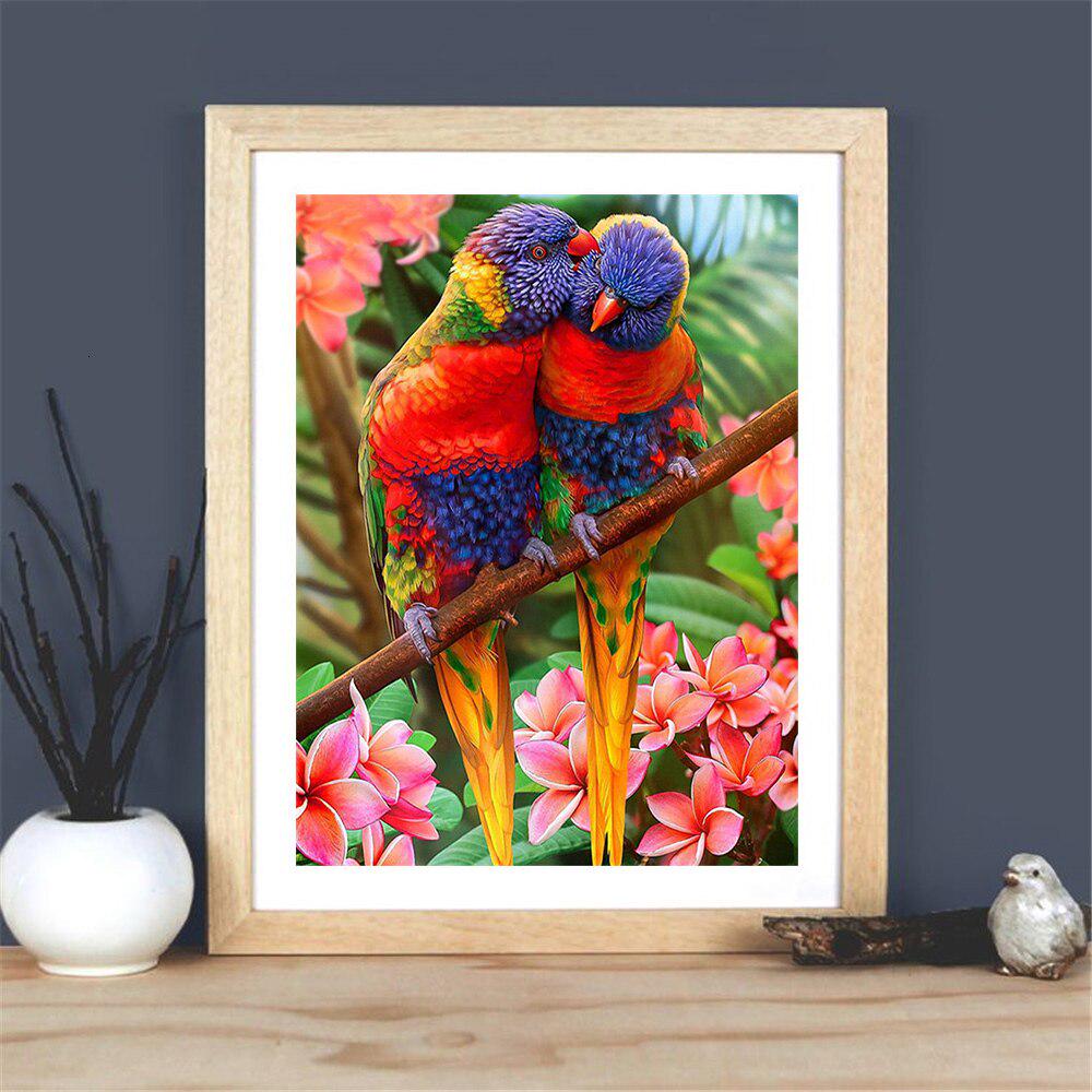 5D DIY Алмазная картина Птица Набор для вышивки крестом Полный квадратный круглый бриллиант Вышивка Попугай Мозаика Животное Ручная работа Подарок Искусство