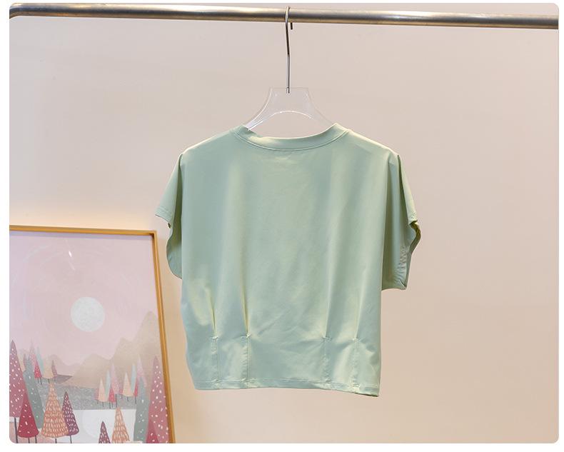 Женский быстросохнущий летний топ для йоги и пилатеса, спортивный фитнес-комплект с круглым вырезом