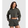 Fleece Crop Pullover Strength Green B8a7i Ecjh