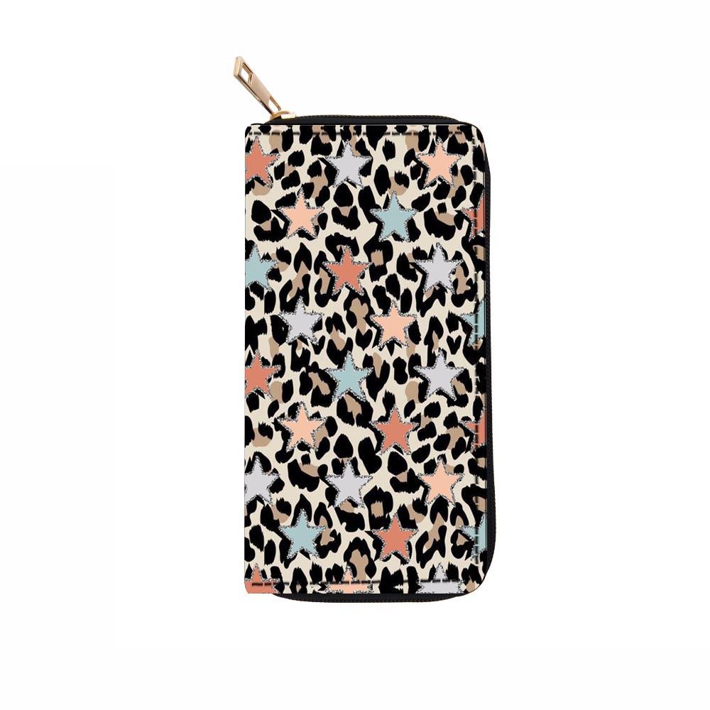 New Snake and Leopard Print Long Zipper Wallet, Clutch Bag.