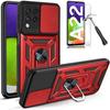 Case - Booling - for Samsung A22 4G - Red - Shockproof - Anti-Scratch Camera Cover - 2 Tempered Glasses