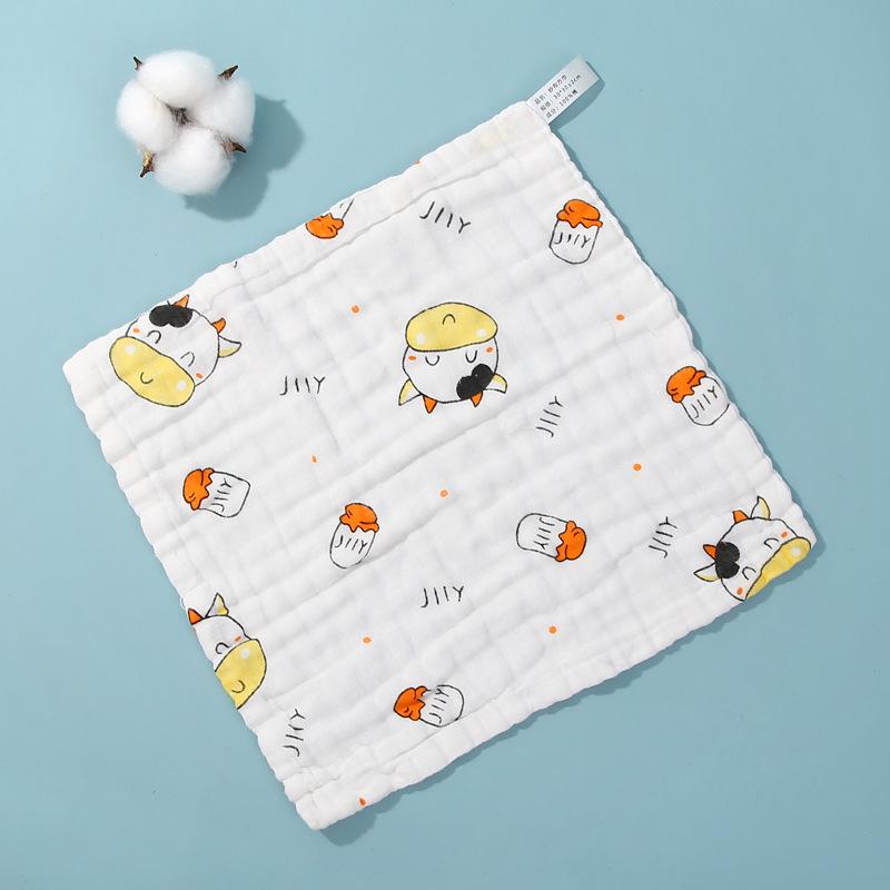 Плотное предварительно стиранное детское мультяшное марлевое полотенце - Мягкая мочалка для домашнего использования