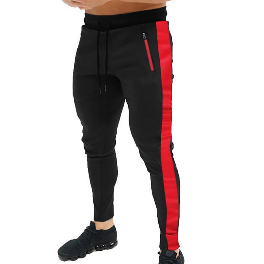 Мужские брюки Slim Fit с эластичной лентой, спортивные флисовые брюки, повседневные узкие спортивные штаны