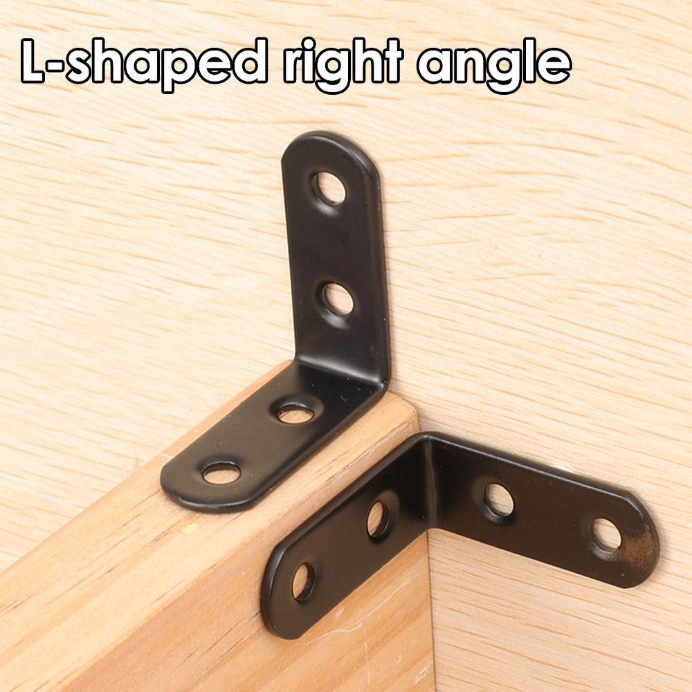 10Sets Cabinet Screens Wall Angle Bracket Iron 90 Degree Right Angle Corner Brace Joint with Screws Furniture Fastener