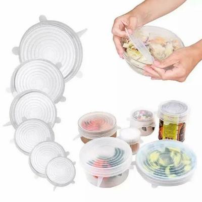 6 шт./компл. силиконовые эластичные крышки, гибкие многоразовые крышки, крышки для пищевых продуктов, крышки с бантиком, колпачки, уплотнение для сохранения свежести, аксессуары для посуды