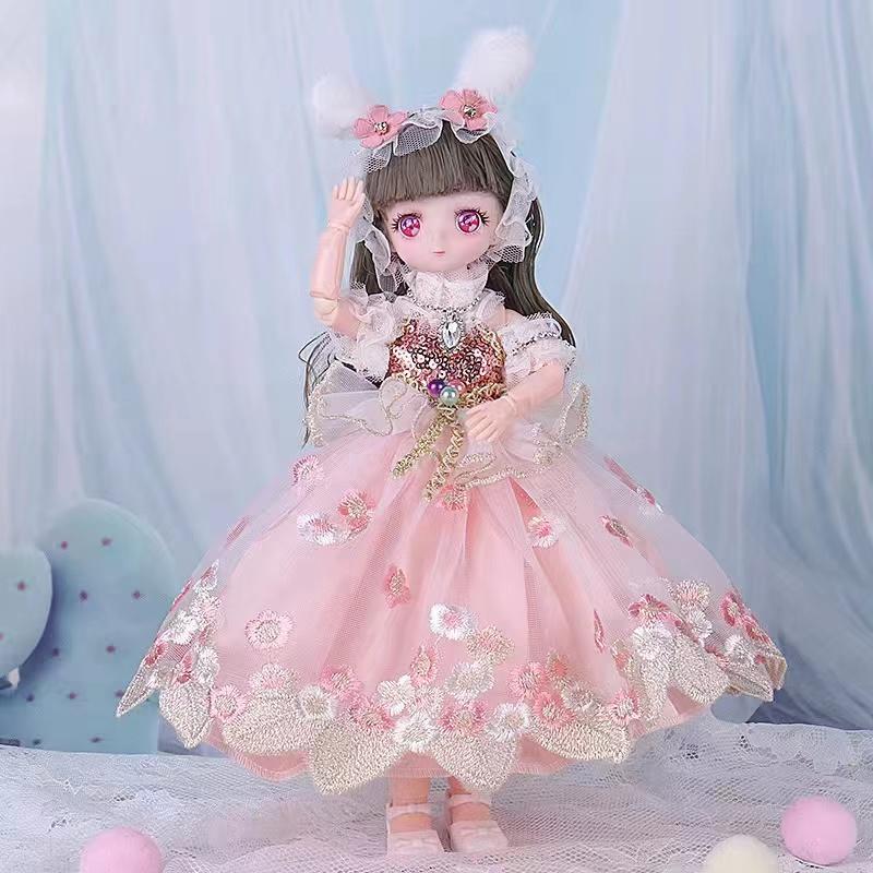 30cm Kawaii BJD Doll Girl 21 Points Joint Movable Doll Dress Up Girl Toy Birthday Gift