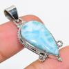 Natural Republic Larimar Gemstone 925 Solid Sterling Silver Pendant 1.75" O5f08