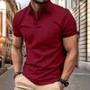 Мужская новая летняя рубашка с коротким рукавом, однотонный топ, модная узкая удобная рубашка с лацканами