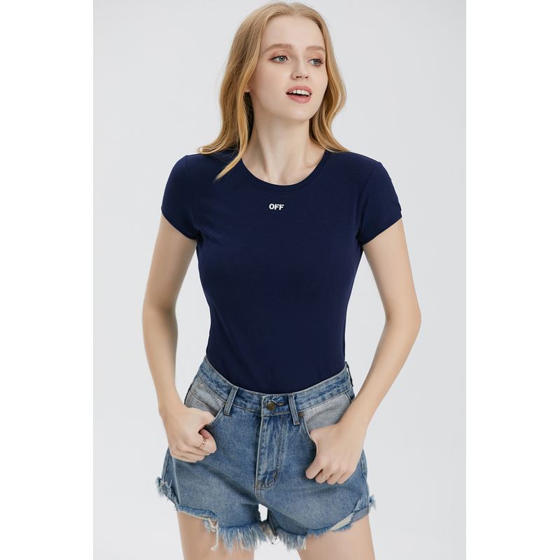 Celebrity Style Fashion Letter Short-Sleeved T-shirt for Women 2025 Summer New Arrival Silm Slimming Cotton T-shirt Undershirt