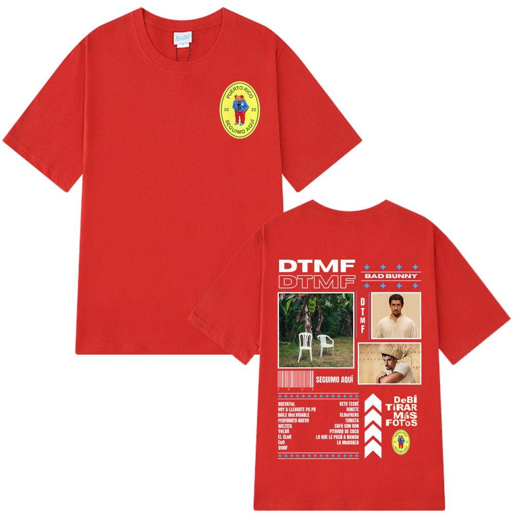 2025 Summer Bad Bunny DeBi TiRAR MaS FOToS DTMF Graphic Men Women Male Hip Hop Oversized 100% Pure Cotton Printed T Shirts Y2k